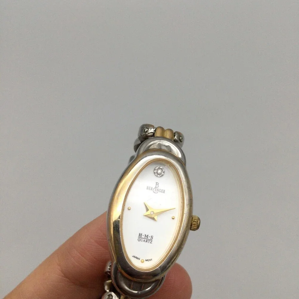 Berenger Womens Watch 16mm Two Tone Oval Dial H-M-S New Battery 7.5